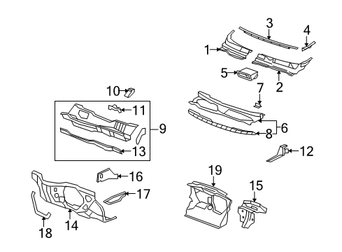 2008 Saturn Vue Side Panel Diagram for 96474144