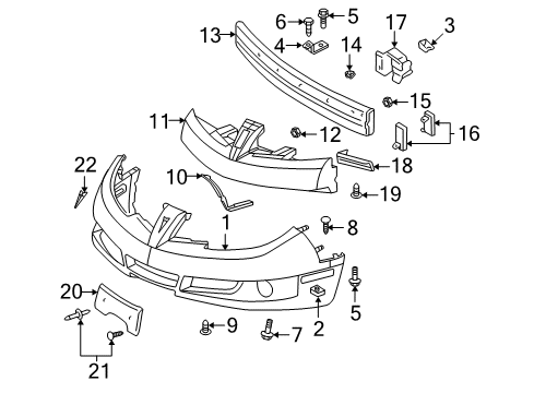 2003 Pontiac Sunfire Front Bumper Diagram