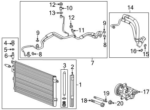 2019 Buick Envision A/C Condenser, Compressor & Lines Diagram 2 - Thumbnail