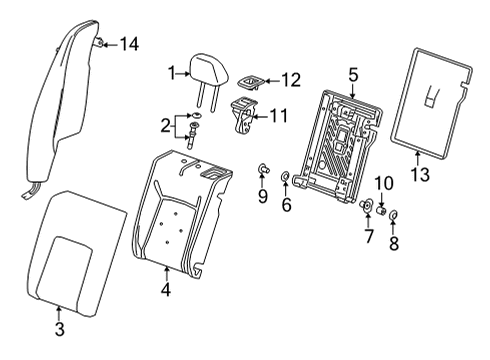 2023 Chevy Trailblazer Seat Back Frame, Rear Diagram for 13531272