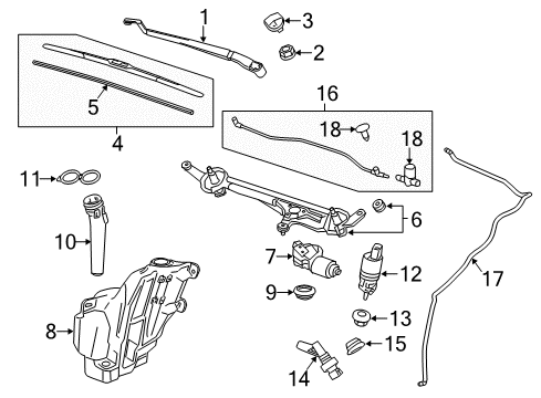 2019 Chevy Impala Wiper & Washer Components Diagram