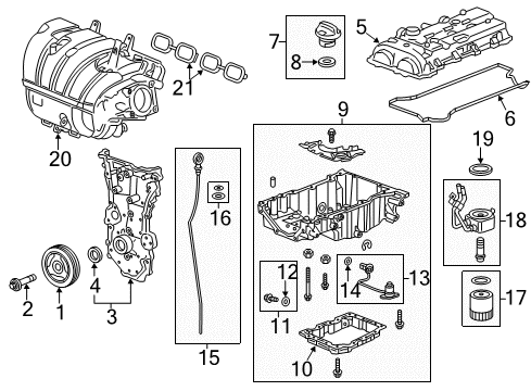2016 Cadillac ATS Lower Oil Pan Diagram for 12642187