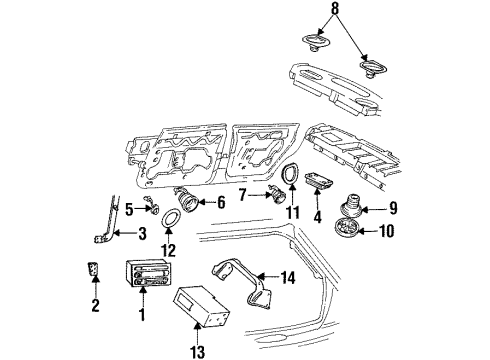 1996 Oldsmobile Aurora Speaker Diagram for 16167543