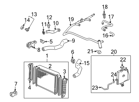 2000 Chevy Impala Radiator & Components Diagram