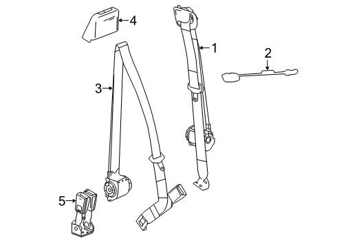 2021 GMC Sierra 1500 Rear Seat Belts Diagram