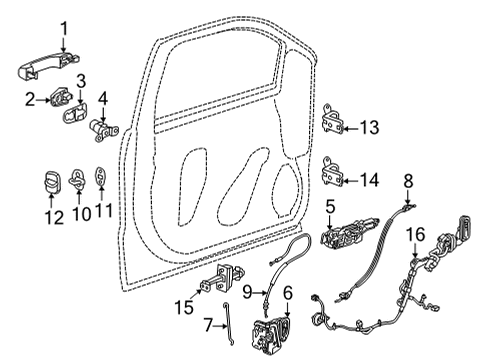 2021 GMC Yukon XL Front Door Diagram