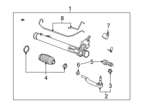 2011 Cadillac CTS Outer Tie Rod, Passenger Side Diagram for 19177445