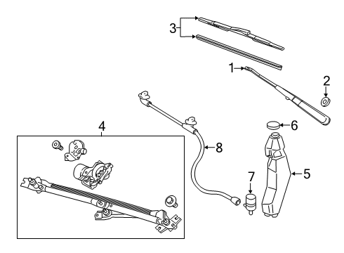 2018 Chevy Express 2500 Wiper & Washer Components Diagram