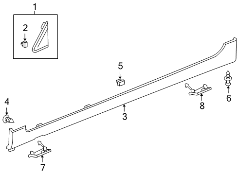 2015 Chevy Cruze Exterior Trim - Pillars, Rocker & Floor Diagram