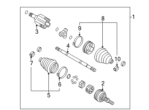 2006 Buick Terraza Drive Axles - Front Diagram