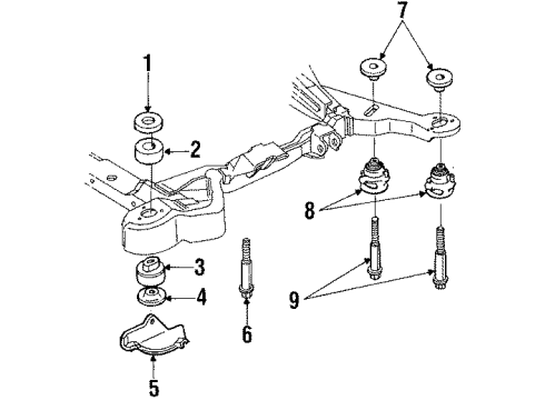 1993 Buick Riviera Body Mounting - Front Suspension Diagram