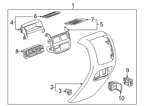 2018 Cadillac XT5 Center Console Diagram 3 - Thumbnail