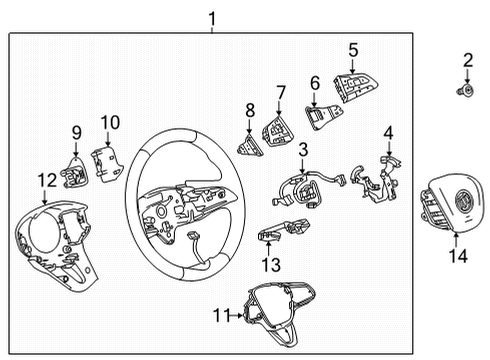 2023 Buick Enclave Steering Wheel & Trim Diagram