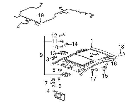2007 Buick LaCrosse Interior Trim - Roof Diagram