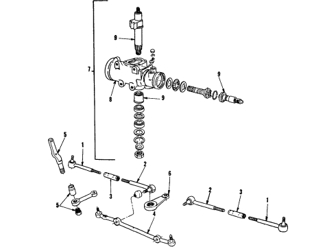 1987 Pontiac Firebird P/S Pump & Hoses, Steering Gear & Linkage Diagram