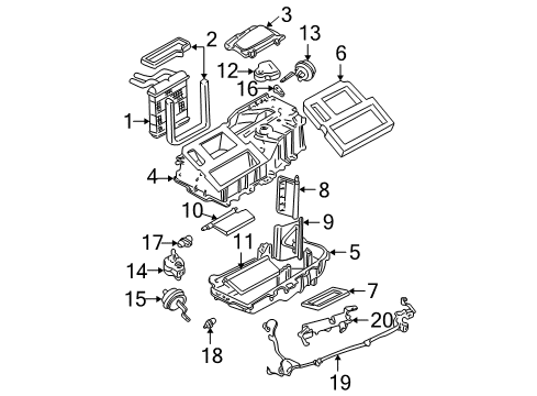 2000 GMC Sonoma Heater Core & Control Valve Diagram
