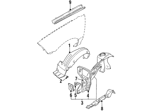 1986 Chevy Spectrum Cooling System, Radiator, Water Pump, Cooling Fan Diagram