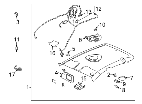 2005 Chevy Cavalier Interior Trim - Roof Diagram