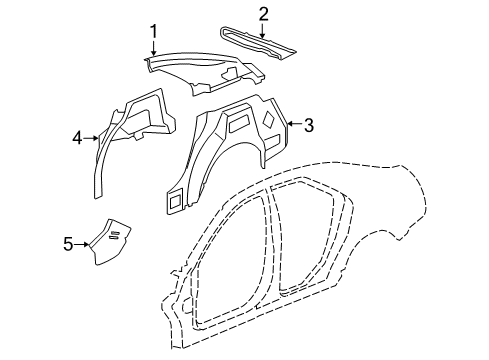 2011 Cadillac CTS Inner Structure - Quarter Panel Diagram