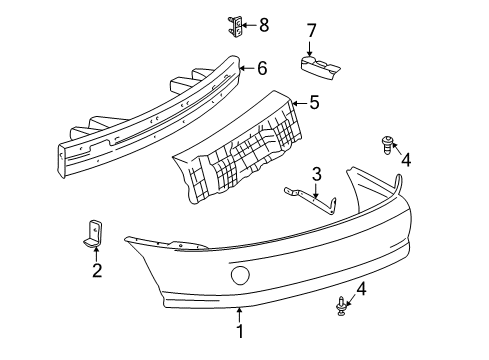 2000 Pontiac Sunfire Bumper Cover, Rear Diagram for 12335352