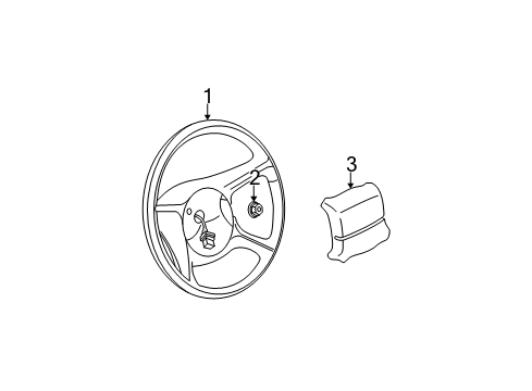 2000 Chevy Suburban 2500 Steering Column, Steering Wheel & Trim, Shroud, Switches & Levers Diagram