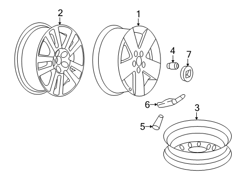 2007 Saturn Aura Wheels, Covers & Trim Diagram 3 - Thumbnail