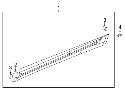 2014 Cadillac XTS Exterior Trim - Pillars, Rocker & Floor Diagram