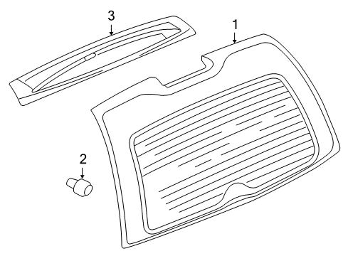 2005 Cadillac Escalade ESV Lift Gate - Glass & Hardware Diagram