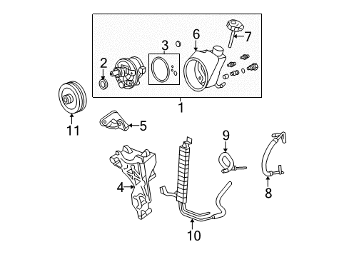 2011 Cadillac Escalade ESV P/S Pump & Hoses, Steering Gear & Linkage Diagram 3 - Thumbnail