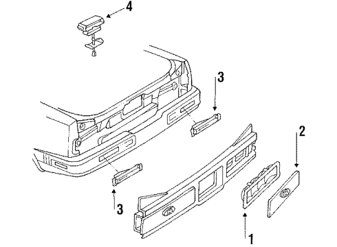 1993 Buick Riviera Rear Combination Lamps, High Mount Lamps Diagram
