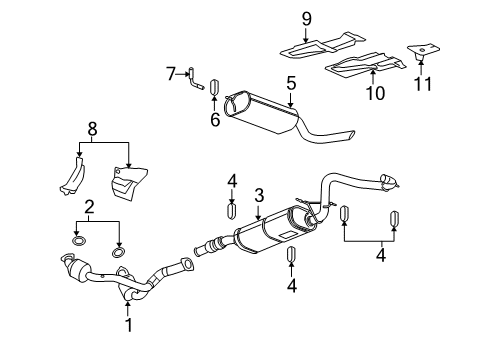 2009 GMC Yukon Muffler & Pipe Diagram for 25924428