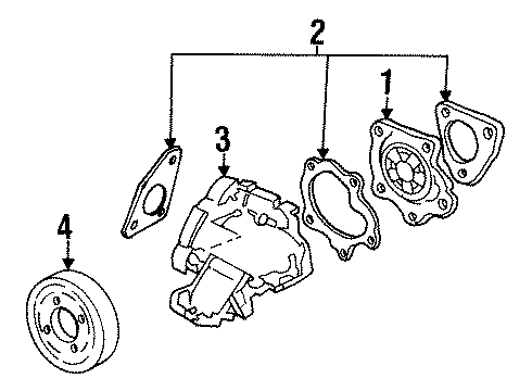 1992 Buick Skylark Water Pump Assembly Diagram for 24572696