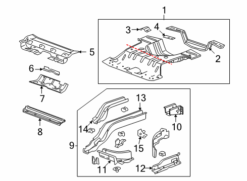 2008 Chevy Malibu Cross Bar Diagram for 22661769
