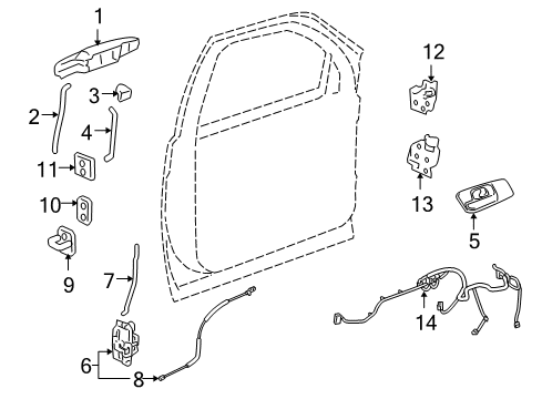 2012 GMC Yukon Front Door - Lock & Hardware Diagram