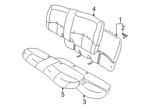 2000 Buick LeSabre Rear Seat Components Diagram 2 - Thumbnail