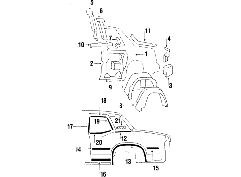 1984 Oldsmobile Omega Emblem Diagram for 20085400