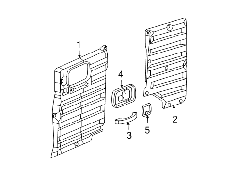 2007 Chevy Express 3500 Interior Trim - Side Loading Door Diagram