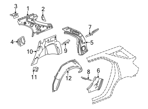 2015 Chevy Equinox Inner Structure - Quarter Panel Diagram