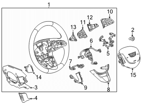 2020 Cadillac CT4 Steering Wheel, Jet Black Diagram for 84756031