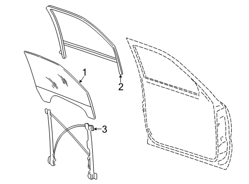 2005 Chevy Silverado 1500 Front Door - Glass & Hardware Diagram
