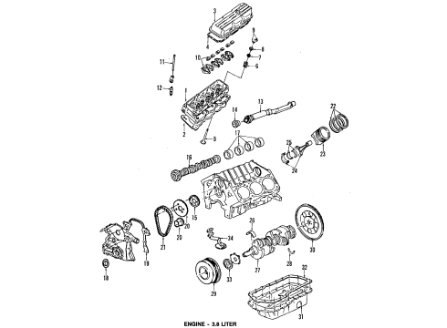 1992 Buick LeSabre Knock Sensor Diagram for 10456019