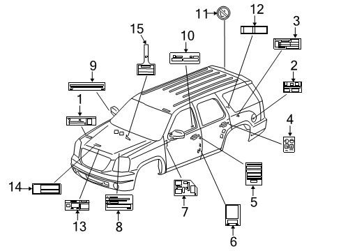 2007 Cadillac Escalade Information Labels Diagram