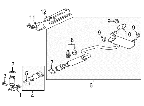 2012 Chevy Malibu Converter & Pipe Bracket Diagram for 25931779