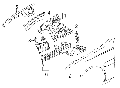 2013 Chevy Caprice Structural Components & Rails Diagram