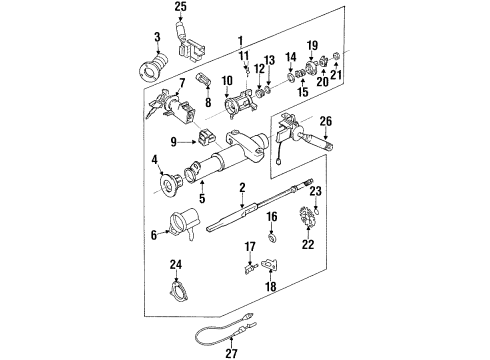 1995 Pontiac Grand Am Column Assembly Diagram for 26043768