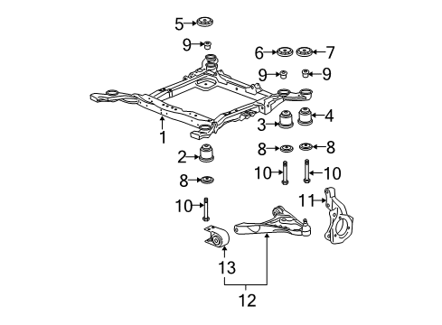 2011 Buick Lucerne Front Suspension Components, Lower Control Arm, Ride Control, Stabilizer Bar Diagram