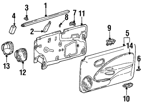2002 Saturn SC1 Interior Trim - Door Diagram