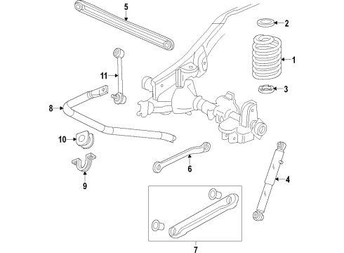 2017 Chevy Suburban Rear Axle, Lower Control Arm, Upper Control Arm, Ride Control, Stabilizer Bar, Suspension Components Diagram