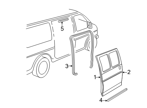 2013 Chevy Express 2500 Side Loading Door - Door & Components Diagram 2 - Thumbnail