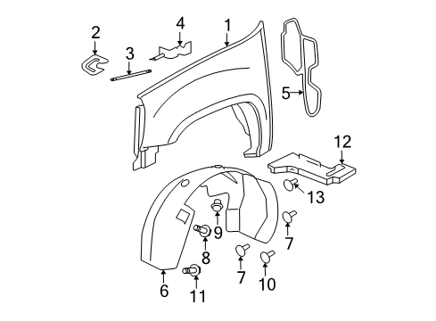 2012 GMC Sierra 2500 HD Fender & Components Diagram